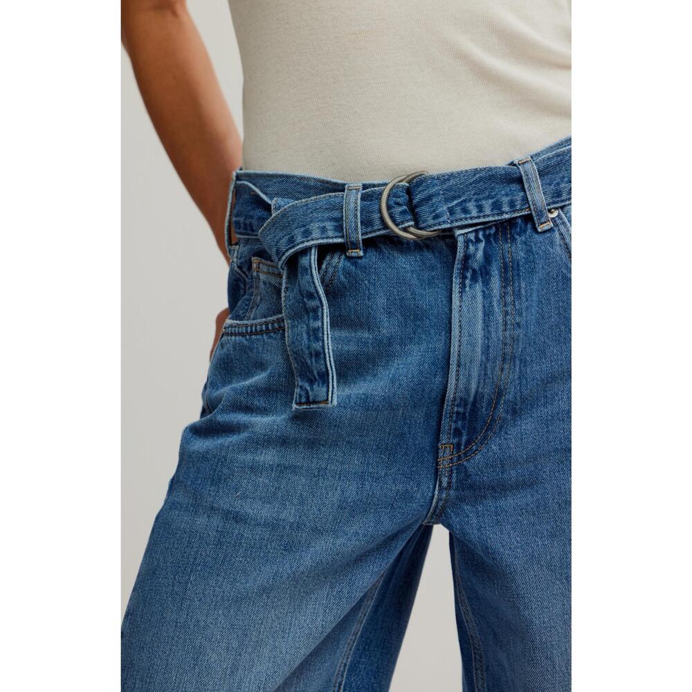 NEW FREE PEOPLE east bay cuffed jean in med wash - Picture 4 of 6